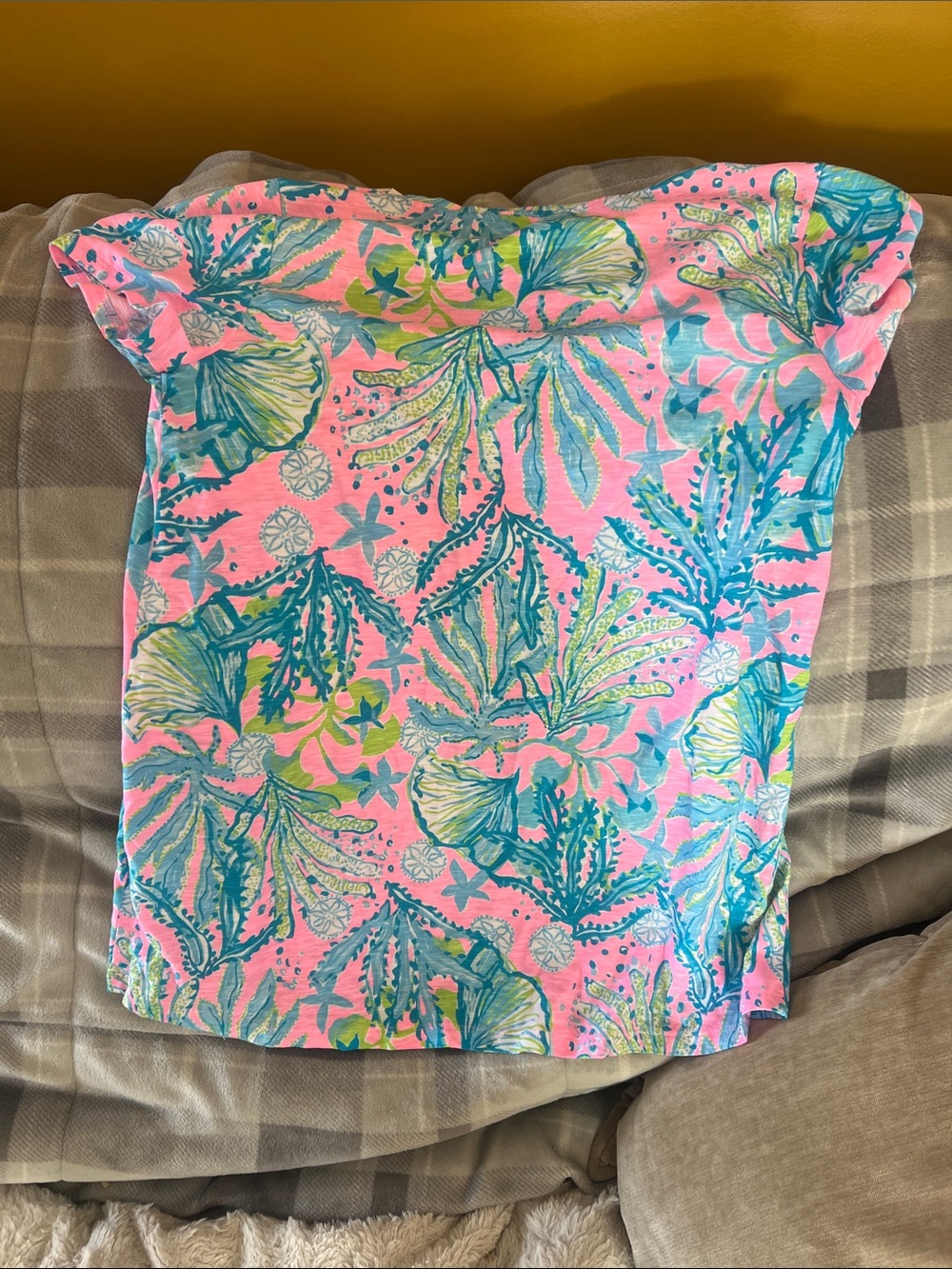 Lilly Pulitzer Mandevilla Baby Print Women's Tee in Pink & Teal - Picture 3 of 4